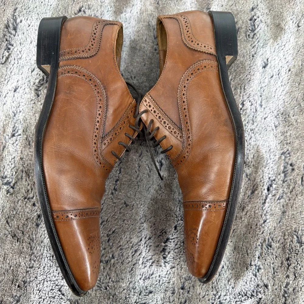 Broletto Bartolomeo Italy Mens Wingtip Oxford Brown Leather Dress Shoes 11 M